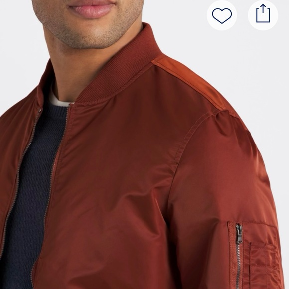 Retro-style Bomber jacket in Rust/Burnt Orange, unisex, men’s size Large - Picture 10 of 10